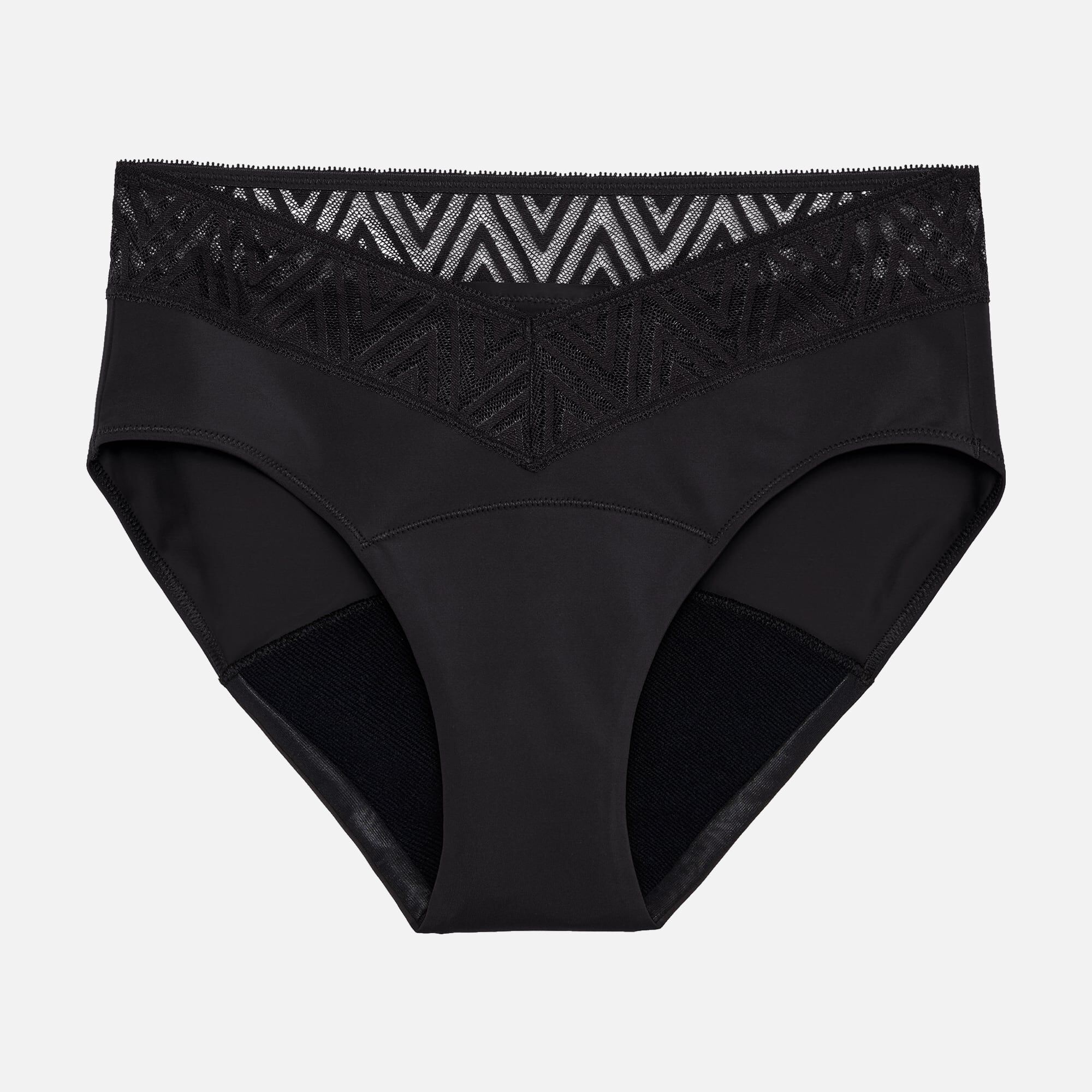 Thinx Comfort Stretch Hiphugger Period Underwear, Black, , large