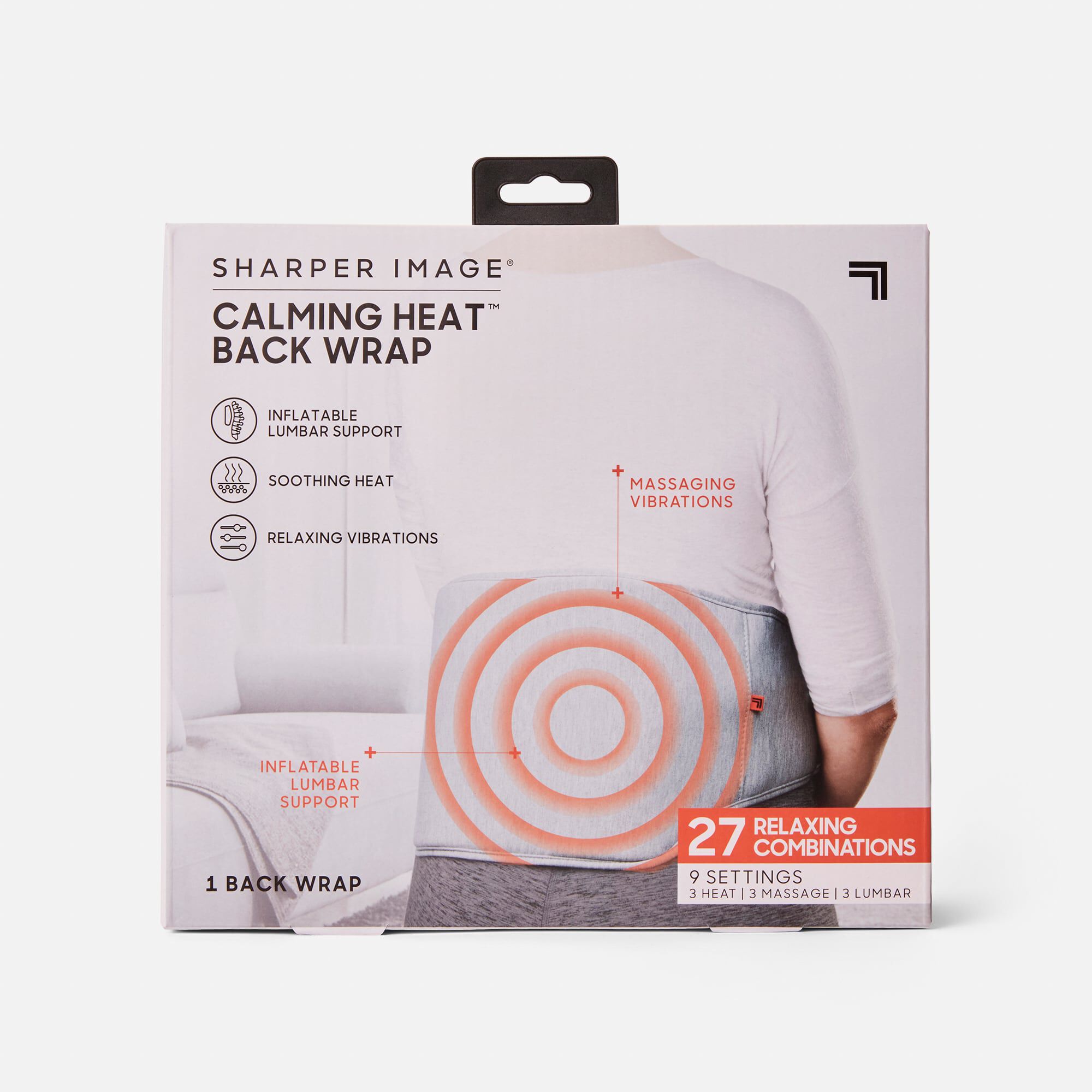 Sharper Image Calming Heat Back Wrap, , large