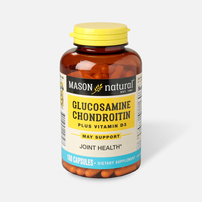 Mason Natural Glucosamine Chondroitin Plus Vitamin D3 2000IU, Capsules, 160 ct., , large