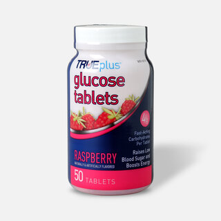 TRUEplus Glucose Tablets, Raspberry, 50 ct.