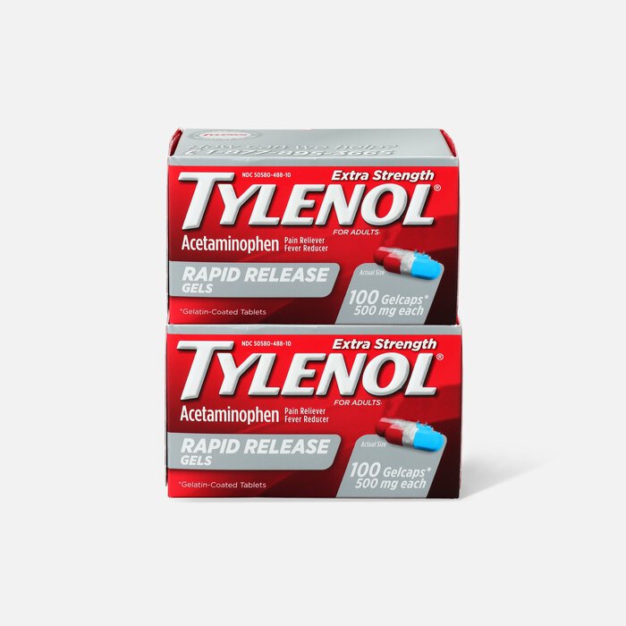 Tylenol Extra Strength Rapid Release Gels, 100 ct. (2-Pack), , large