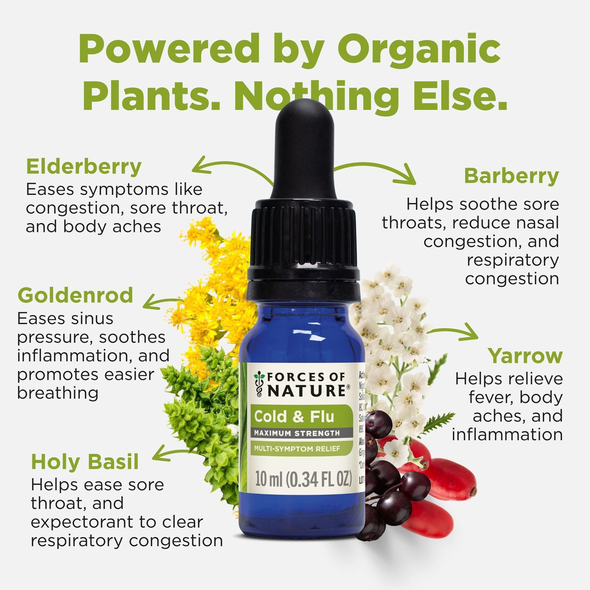 Forces of Nature Cold and Flu Maximum Strength Sublingual Drops, 10ml, , large