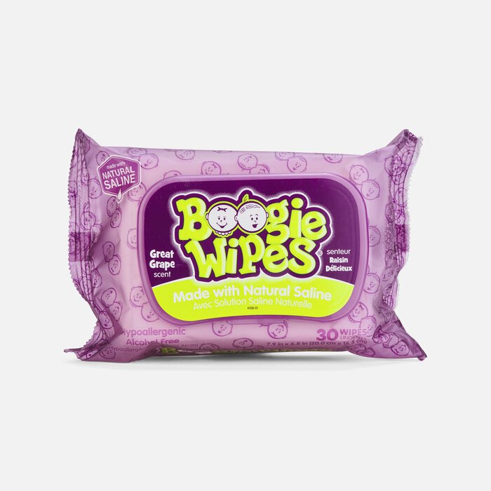 Boogie Wipes Saline Nose Wipes, Grape Scent, 30 ct., , large