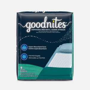 Goodnites Disposable Non-Slip Bed Mats for Bedwetting, 2.4 x 2.8 ft, 9 ct.