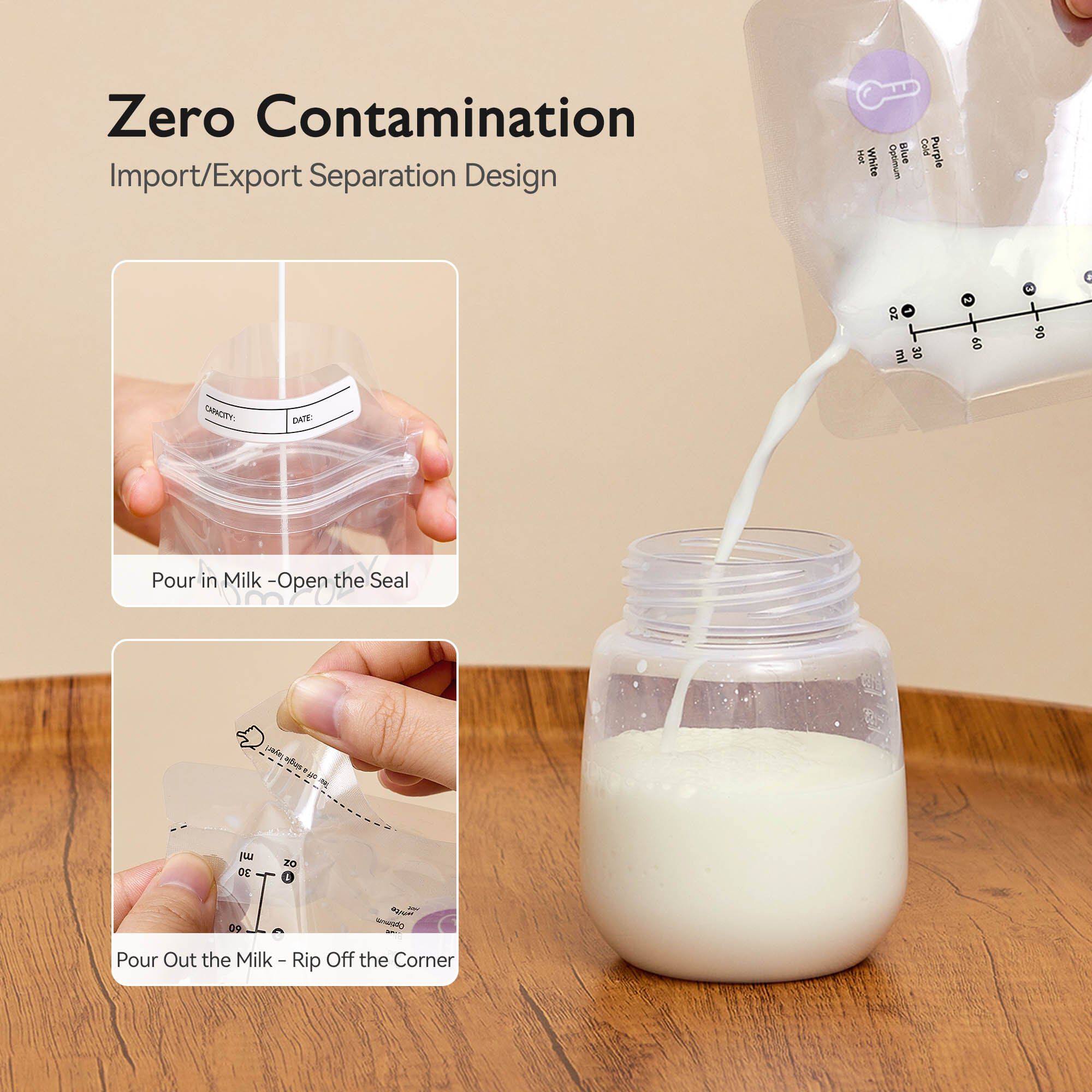 Momcozy Breast Milk Storage Bags, 120 ct., , large