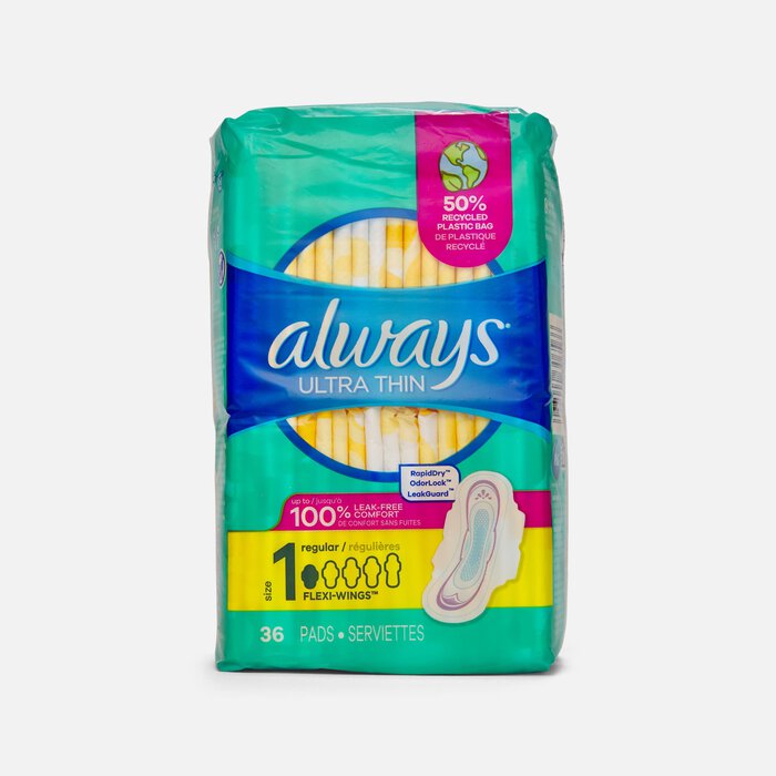 Always Ultra Thin Pads with Wings, Size 1, 36 ct., , large