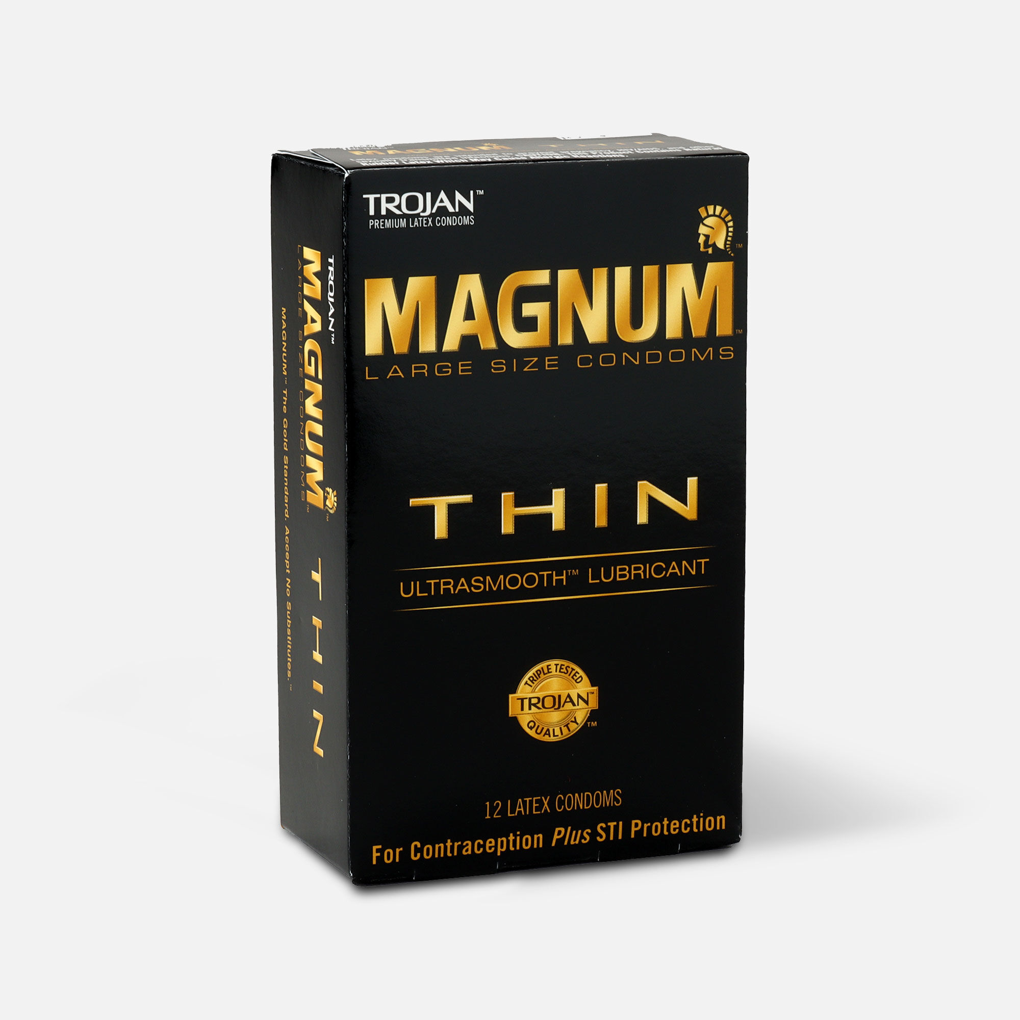 Trojan Condoms Magnum Lubricated Latex Thin, Large 12 ct., , large