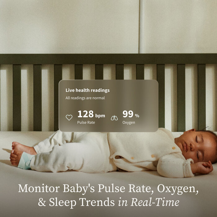Owlet Dream Sock FDA-Cleared Smart Baby Monitor, Mint, large