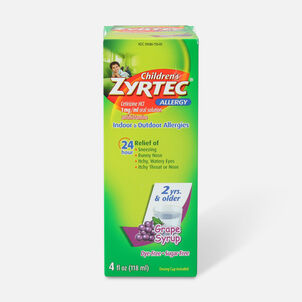 Children's Zyrtec 24-Hour Indoor & Outdoor Allergy Relief Liquid, Grape, 4 fl oz.