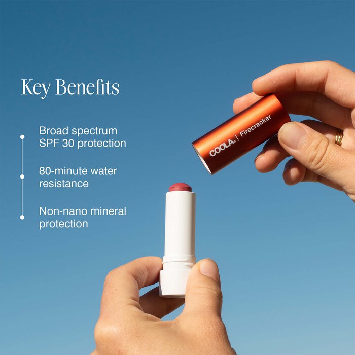 COOLA Mineral Liplux SPF 30 Lip Balm, .15 oz., Firecracker, large