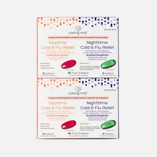 Caring Mill™ Day/Night Multi-Symptom Cold & Flu Relief Combo Softgels, 48 ct. (2-Pack)