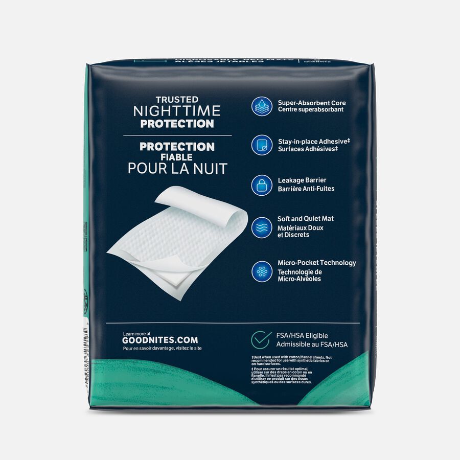 Goodnites Disposable Non-Slip Bed Mats for Bedwetting, 2.4 x 2.8 ft, 9 ct., , large image number 1