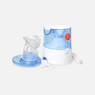 Crane 2-in-1 Warm Mist Humidifier and Steam Inhaler, Blue/White