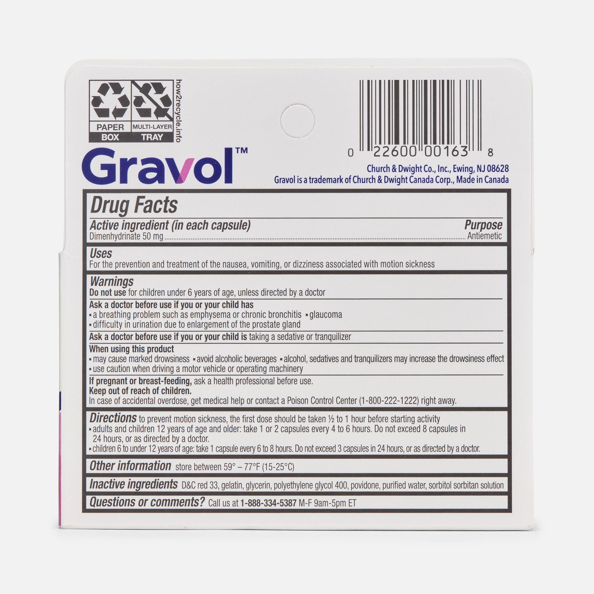 Gravol Motion Sickness Relief Liquid Gels, 8 ct., , large