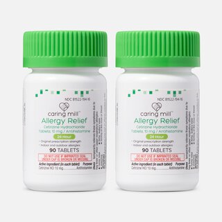 Caring Mill™ 24-Hour Allergy Relief Cetirizine Hydrochloride Tablets, 10mg (2-Pack)