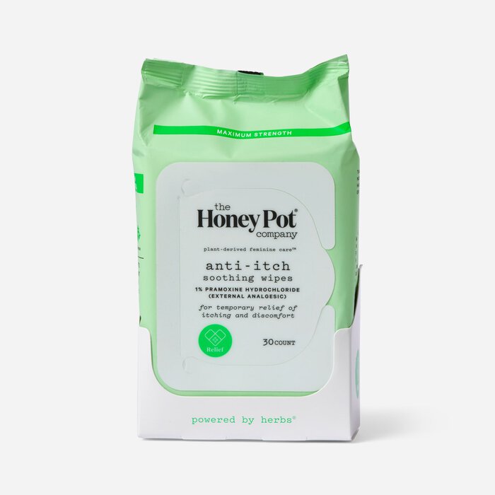The Honey Pot Anti-Itch Wipes with 1% Pramoxine & Witch Hazel, 30 ct., , large