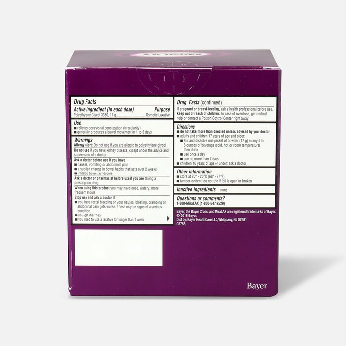 MiraLAX Laxative Powder for Solution - 10 ct., , large
