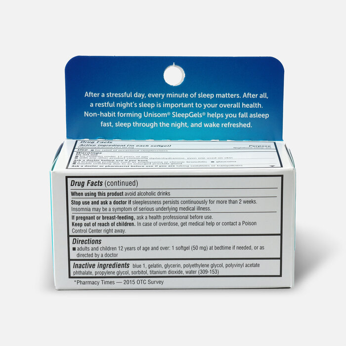 Unisom SleepGels, Maximum Strength Nighttime Sleep Aid, Softgels, 32 ct., , large