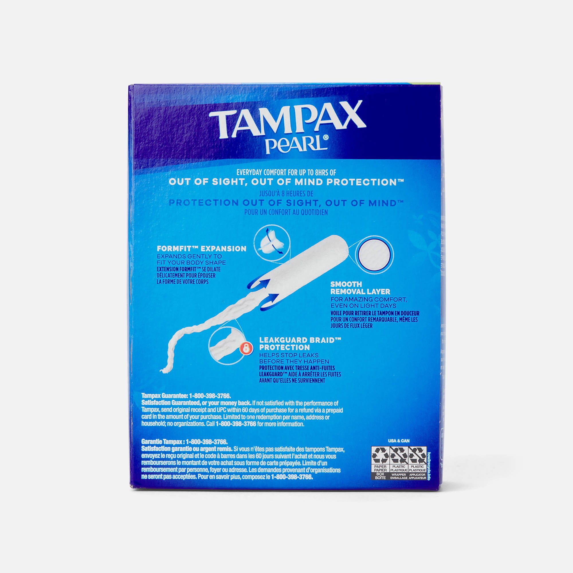 Tampax Pearl Tampons, Super Absorbency, 18 ct. (2-Pack), , large