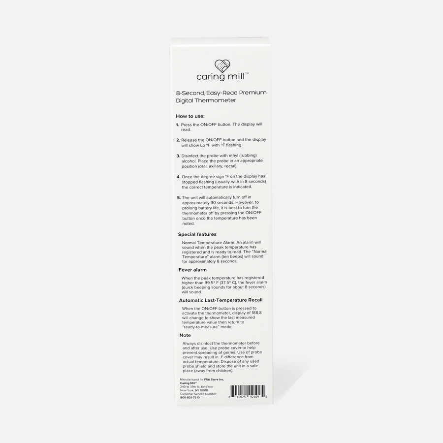 Caring Mill&trade; 8 Second Easy Read Premium Digital Thermometer, Pink, Pink, large image number 2