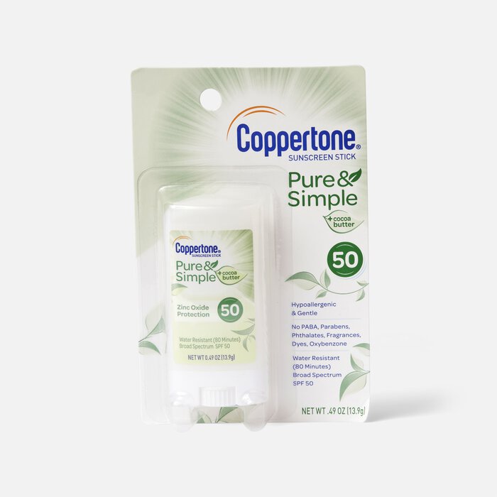 Coppertone Pure & Simple Sunscreen Stick, SPF 50, 0.49 oz., , large