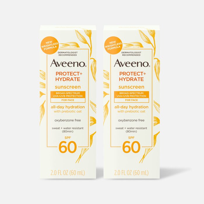Aveeno Protect + Hydrate Face Lotion, SPF 60, 2 oz. (2-Pack), , large
