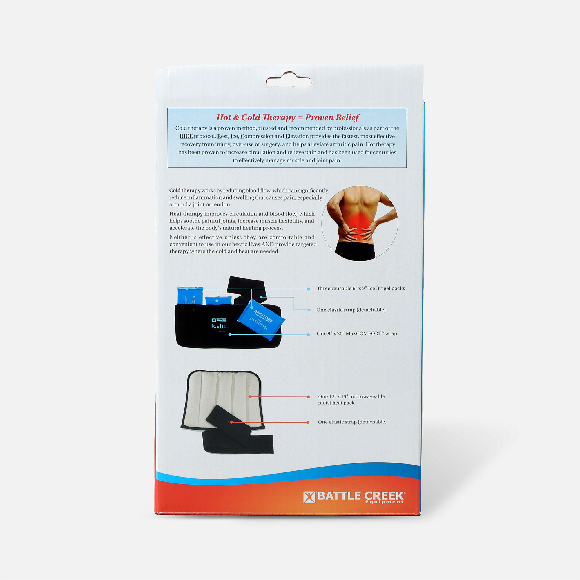 Battle Creek Back Pain Kit with Moist Heat and Cold Therapy, , large