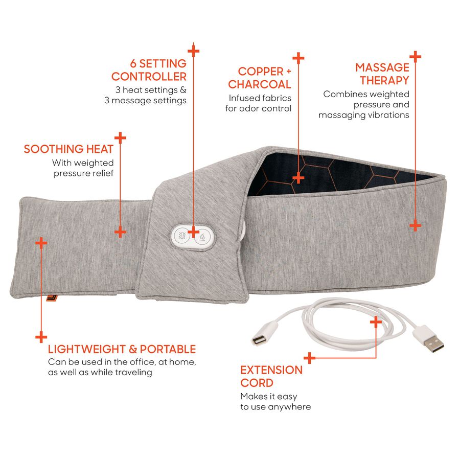 Sharper Image Calming Heat Massaging Neck Wrap, , large image number 1