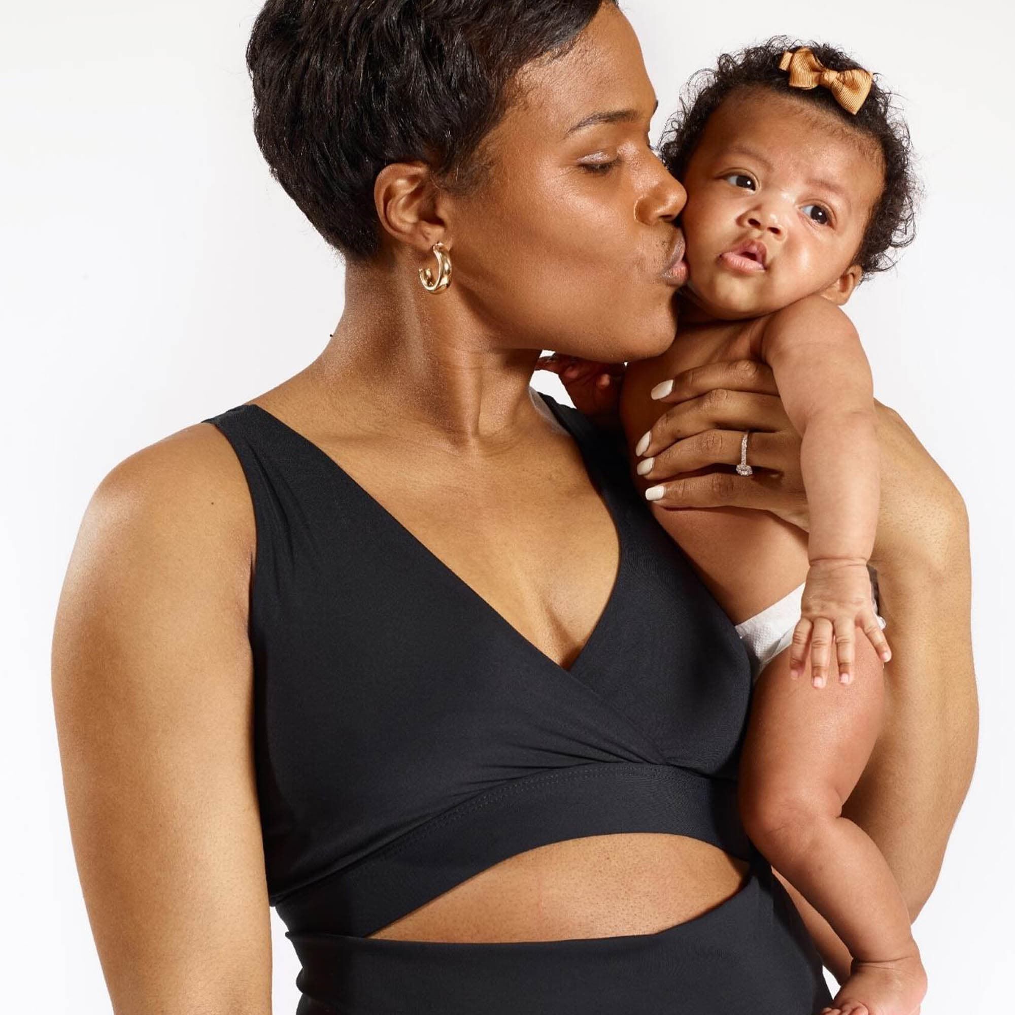 Nyssa FourthWear Postpartum Recovery Bralette & Breast & Chest Ice/Heat Packs, Black, , large