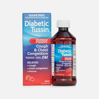 Diabetic Tussin DM Sugar-Free Maximum-Strength Cough & Chest Congestion Liquid, Berry, 8 fl oz.