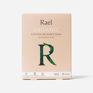Rael Organic Cotton Reusable Pads for Bladder Leaks, Regular/Nude, 3 ct.