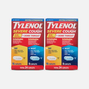 Tylenol Cold Extra-Strength Severe Cough + Sore Throat Day & Night Caplets, 24 ct. (2-Pack)