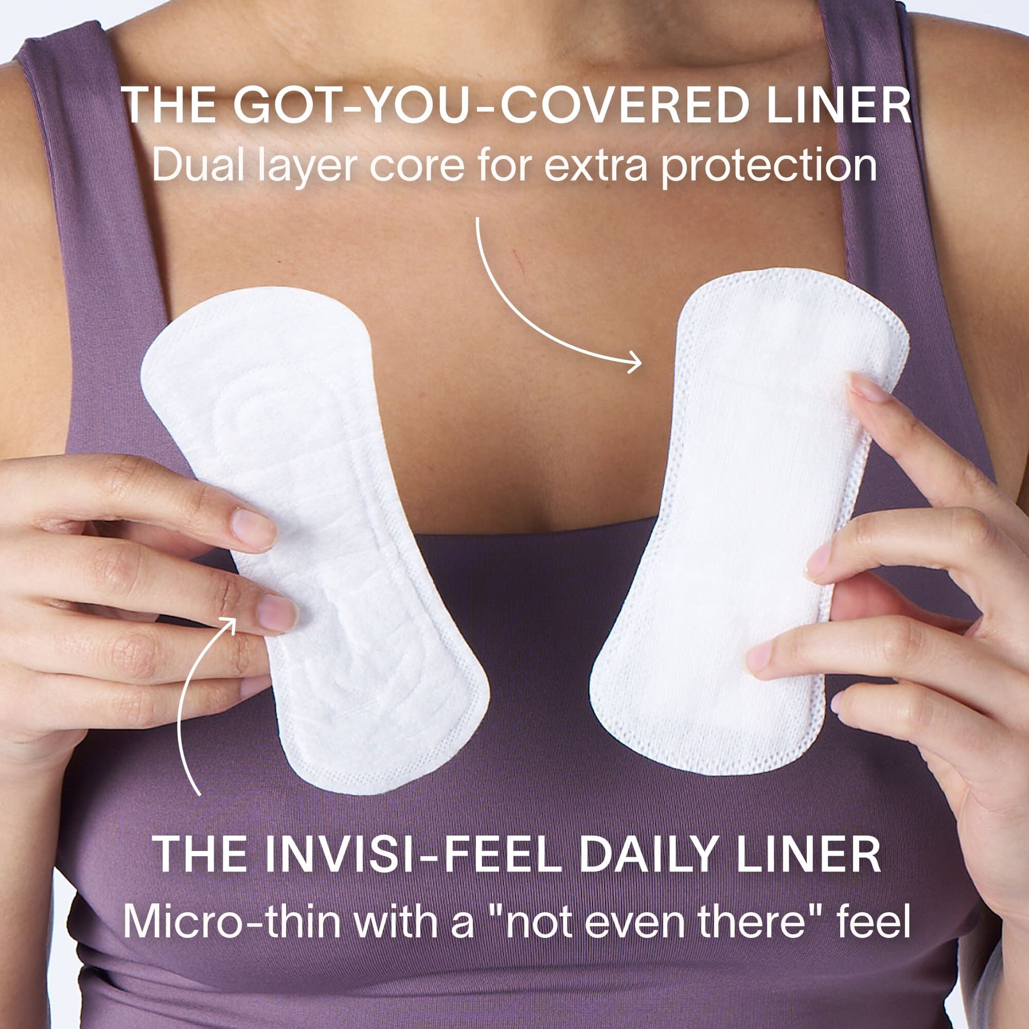 Cora Organic Cotton Ultra Thin Period Liners, 40 ct. (2-Pack), , large