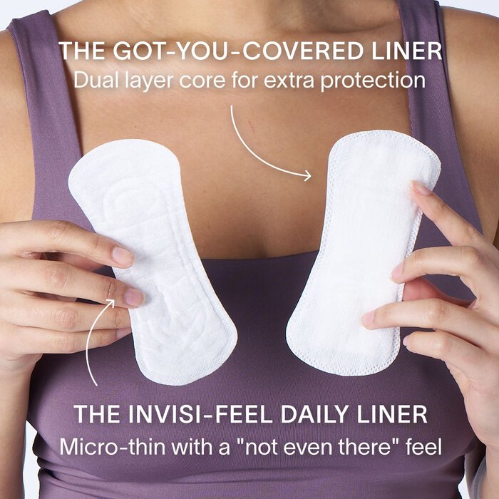 Cora Organic Cotton Ultra Thin Period Liners, 40 ct. (2-Pack), , large