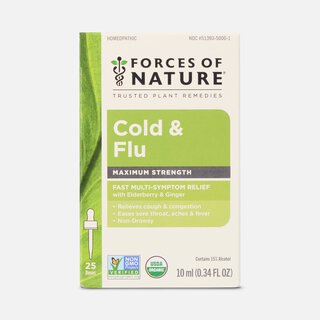 Forces of Nature Cold and Flu Maximum Strength Sublingual Drops, 10ml
