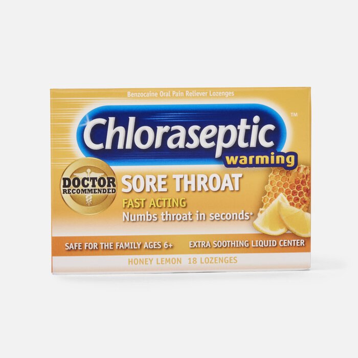 Chloraseptic, Honey Lemon, Warming Sore Throat Lozenges, 18 ct., , large