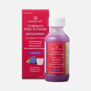 Caring Mill™ Children's Acetaminophen Fever Reducer & Pain Reliever Liquid, Ages 2-11, Grape, 4 fl oz.