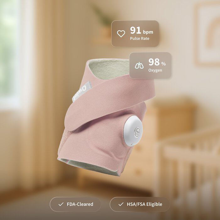 Owlet Dream Sock FDA-Cleared Smart Baby Monitor, Dusty Rose, Dusty Rose, large