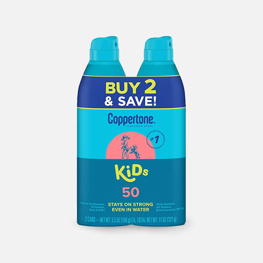 Coppertone Kids Sunscreen Spray SPF 50, 5.5 oz. - Twin Pack, , large image number 0