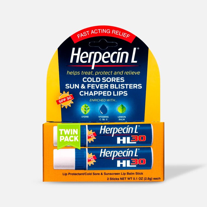Herpecin-L Lip Protectant Cold Sore & Sunscreen Lip Balm, Twin-Pack, , large