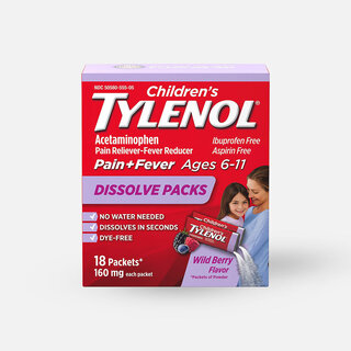 Tylenol Children's Pain and Fever Powder Packs, Berry Flavor, 18 ct.