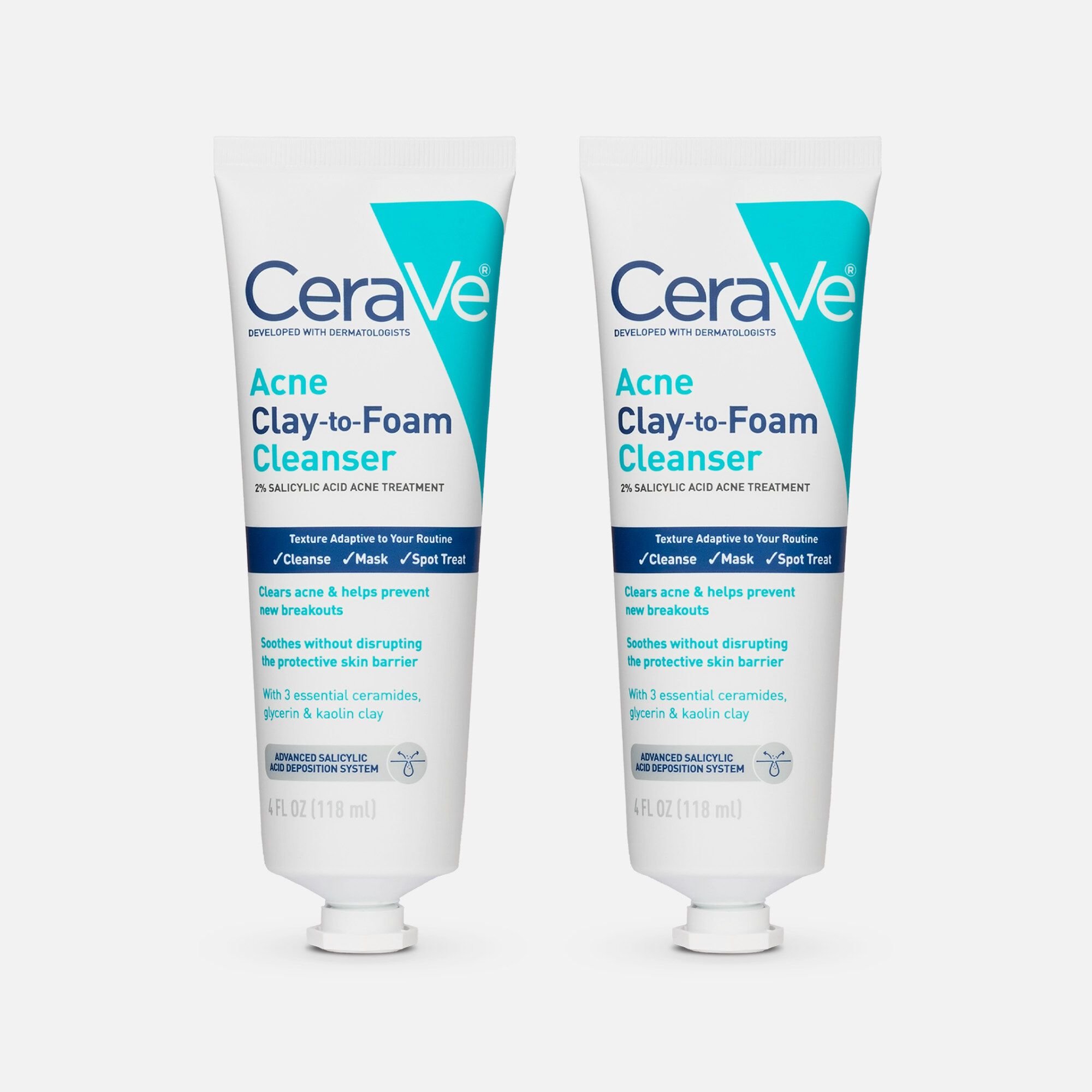 CeraVe® Acne Clay to Foam Cleanser (2-Pack), , large