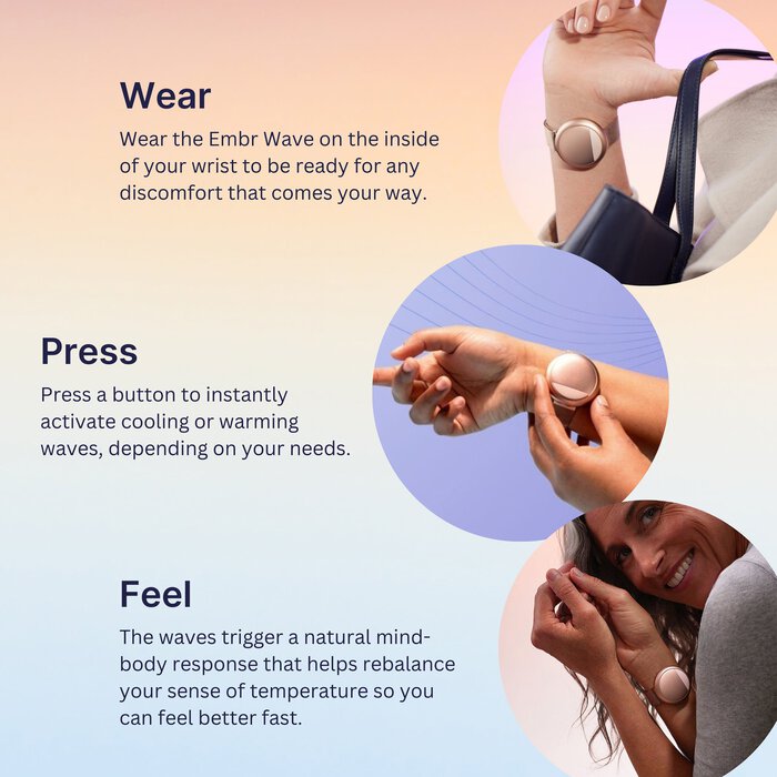 Embr Wave Hot Flash Relief Wristband, Rose Gold, large