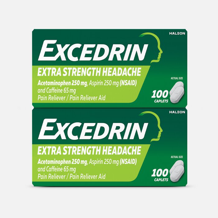 Excedrin Extra Strength Caplets, 100 ct. (2-Pack), , large