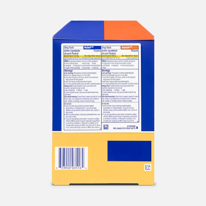 Vicks DayQuil and NyQuil Hot Remedy Cold & Flu Dissolvable Crystal Packets, Honey Lemon, 16 ct., , large