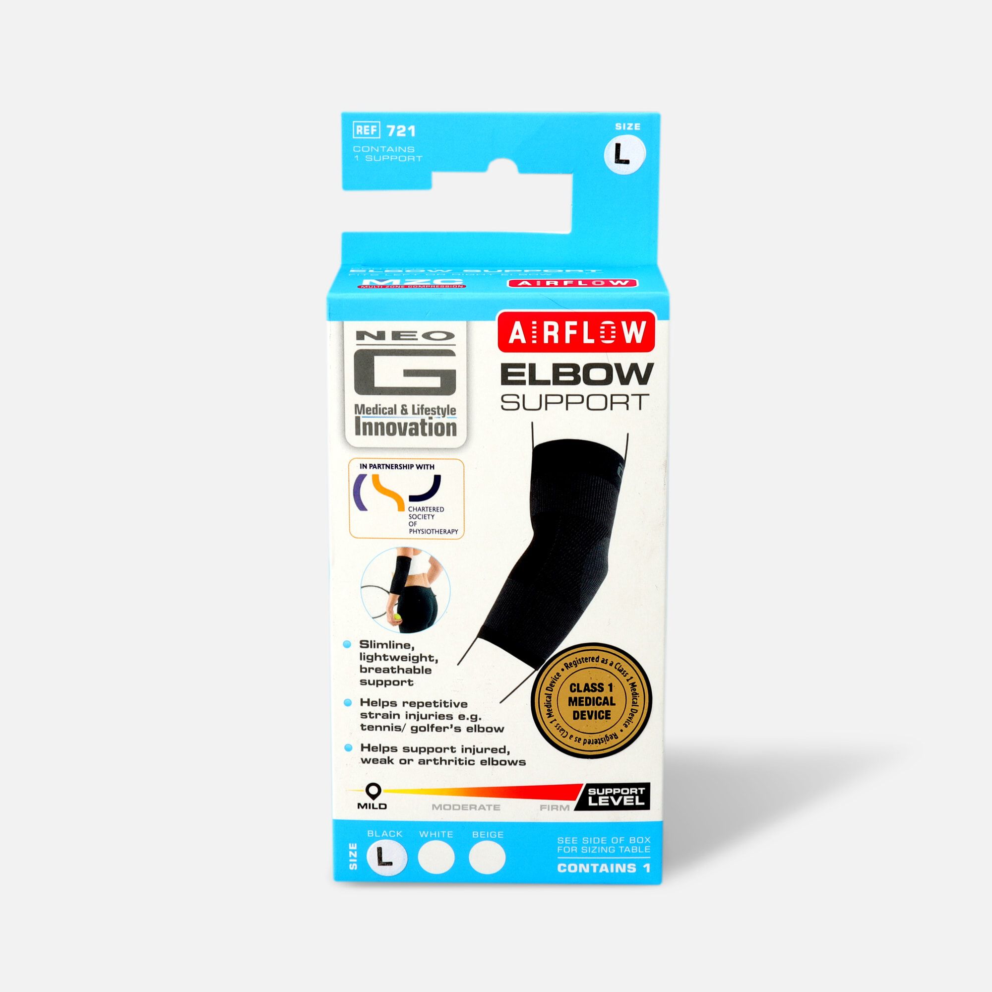 Neo G Airflow Elbow Support, Black, , large