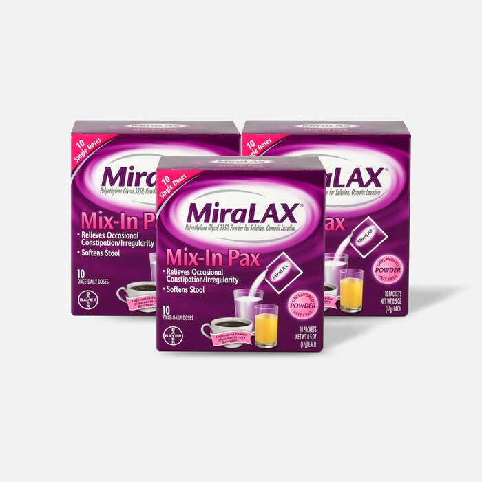 MiraLAX Laxative Powder for Solution - 10 ct. (3-Pack), , large