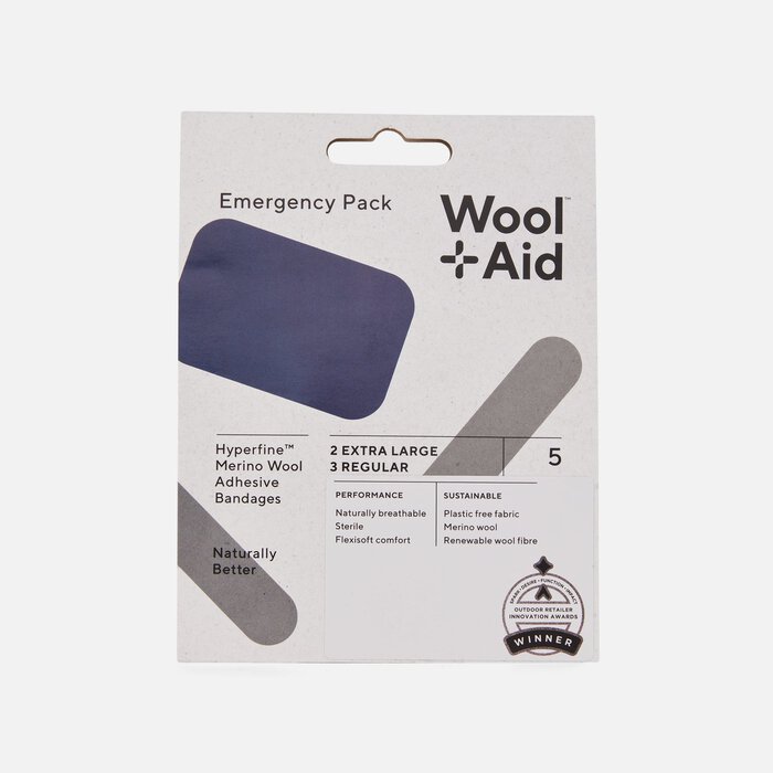 WoolAid Merino Wool Adhesive Bandages, Emergency Pack, 5 ct., , large