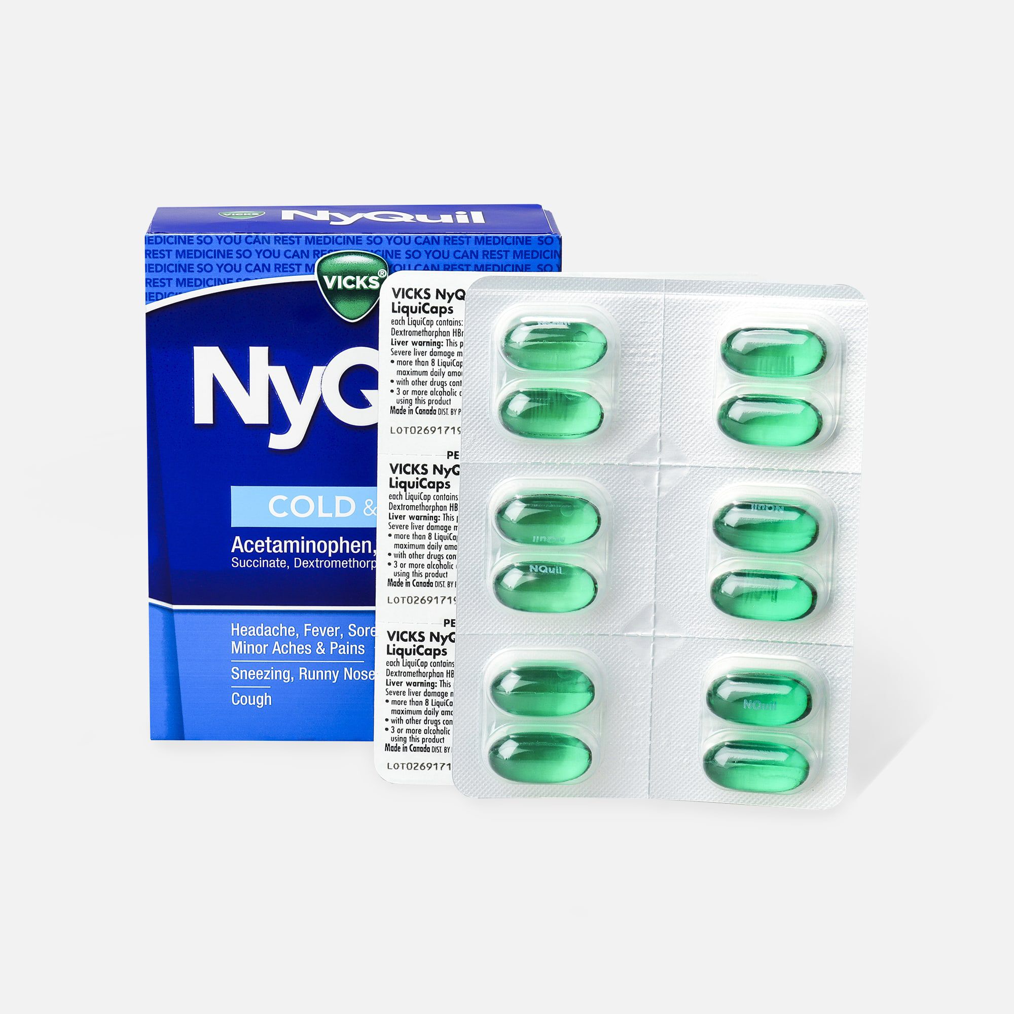 Vicks NyQuil Cold and Flu Liquicaps, 24 ct., , large