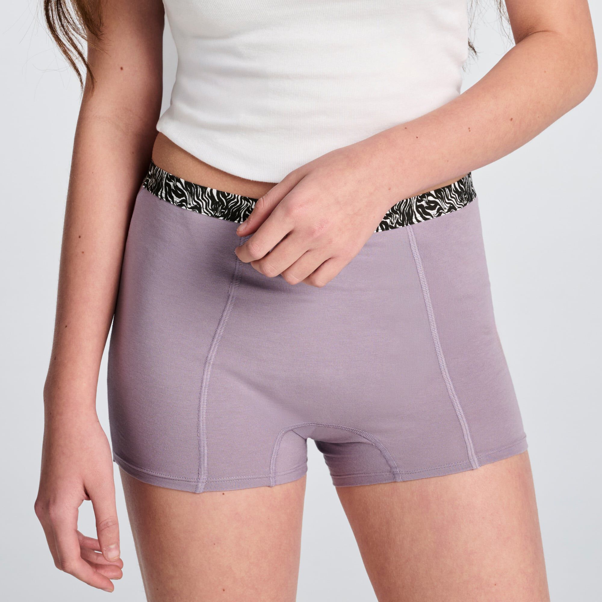 Thinx Teens Boyshort Period Underwear, Purple Ash, , large